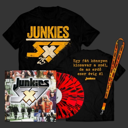 Junkies: SX7 25 PIROS / FEKETE SPLATTER 2LP + Póló + Passtartó Csomag